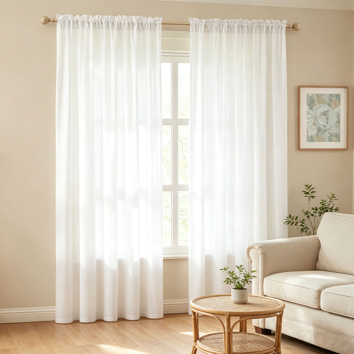 2 Pack Solid White Rod Pocket  - đánh giá và giá Privacy Filter 2Pack