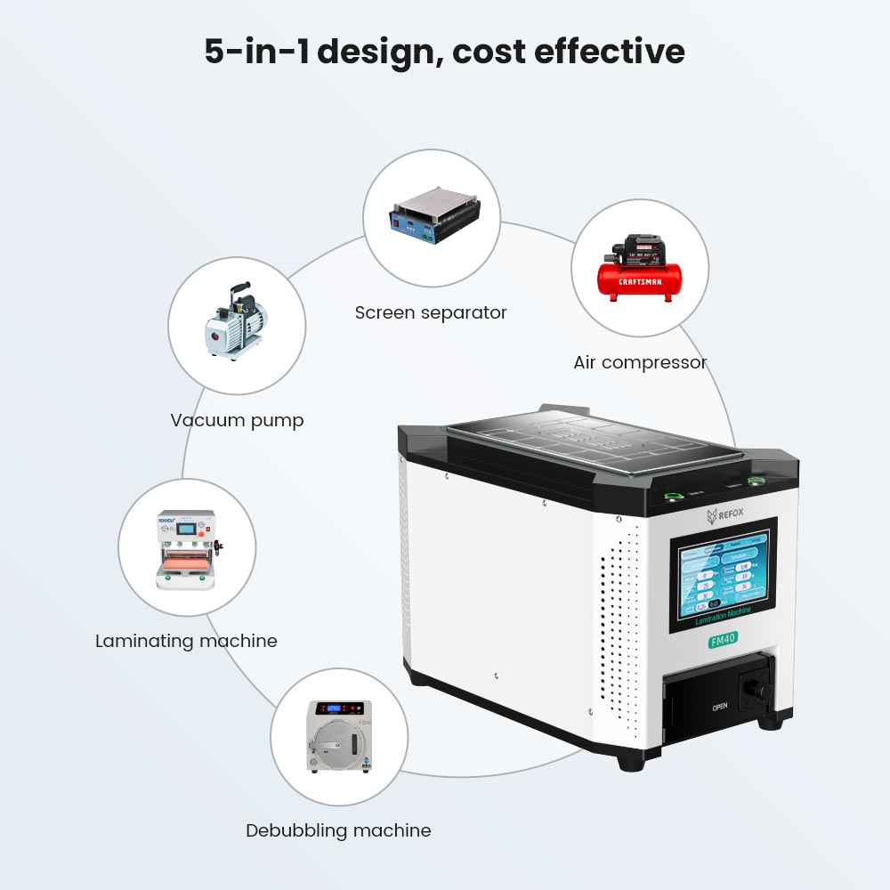 REFOX FM-40 5in1 Laminating Ma - đánh giá và giá Screen Alignment Tool