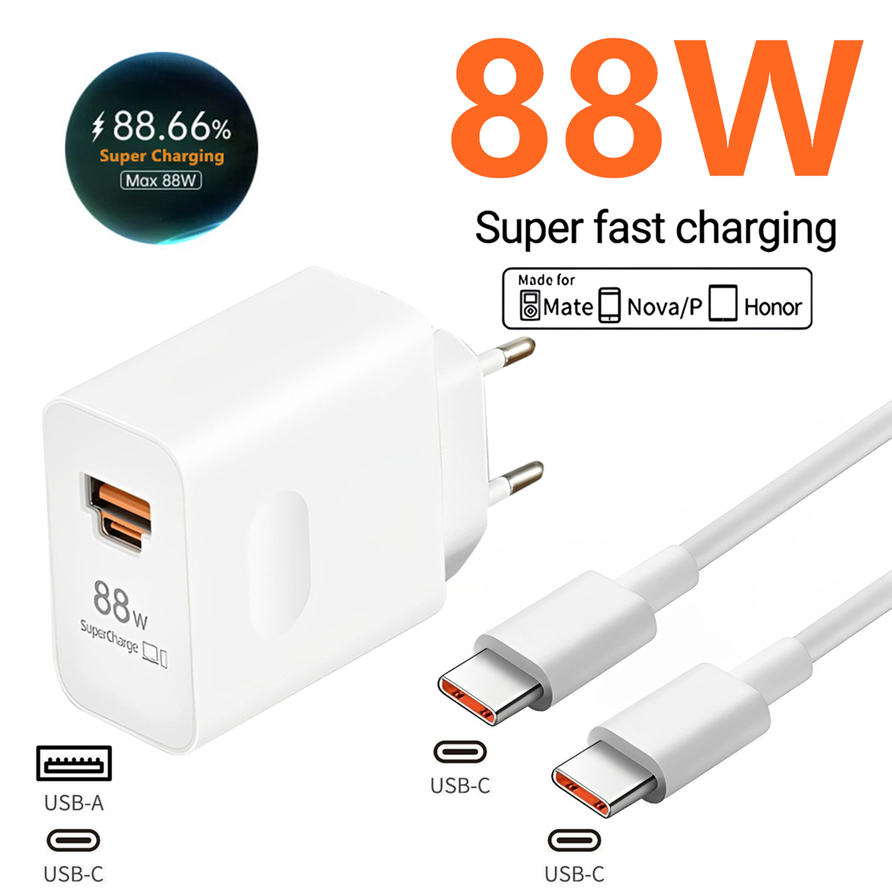 88W Max USB A+C Super Fast Cha - đánh giá và giá Huawei Nova 12