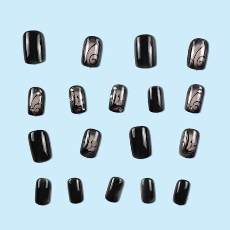 Short Square Press On Nails Nu - đánh giá và giá Full Cover Adhesive